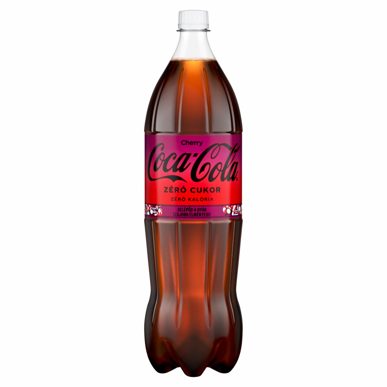Képek - Coca-Cola Zero Cherry colaízű energiamentes szénsavas üdítőital cseresznye ízesítéssel 1,75 l