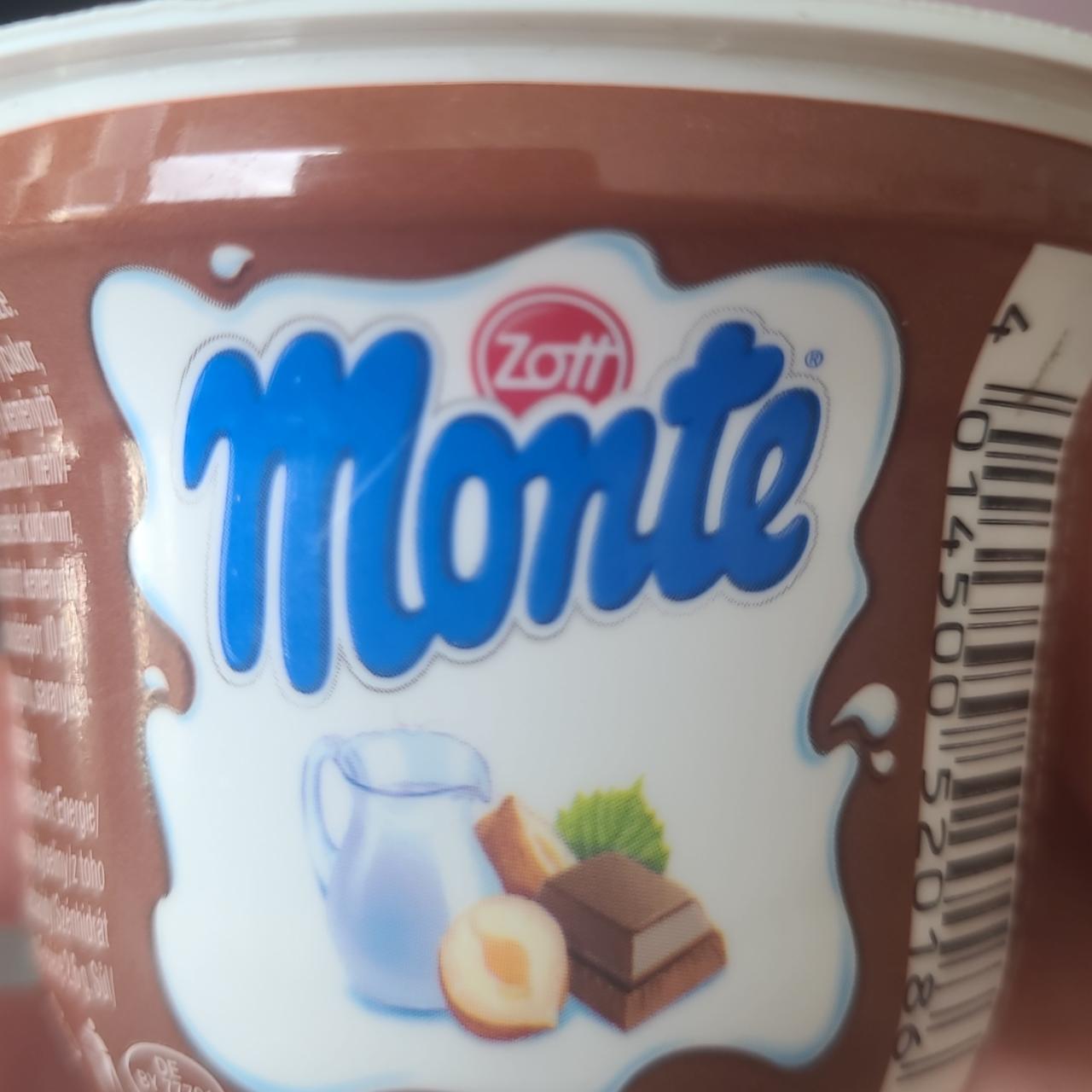 Képek - Zott Monte UHT csokoládés-mogyorós tejalapú desszert kakaós drazséval 70 g