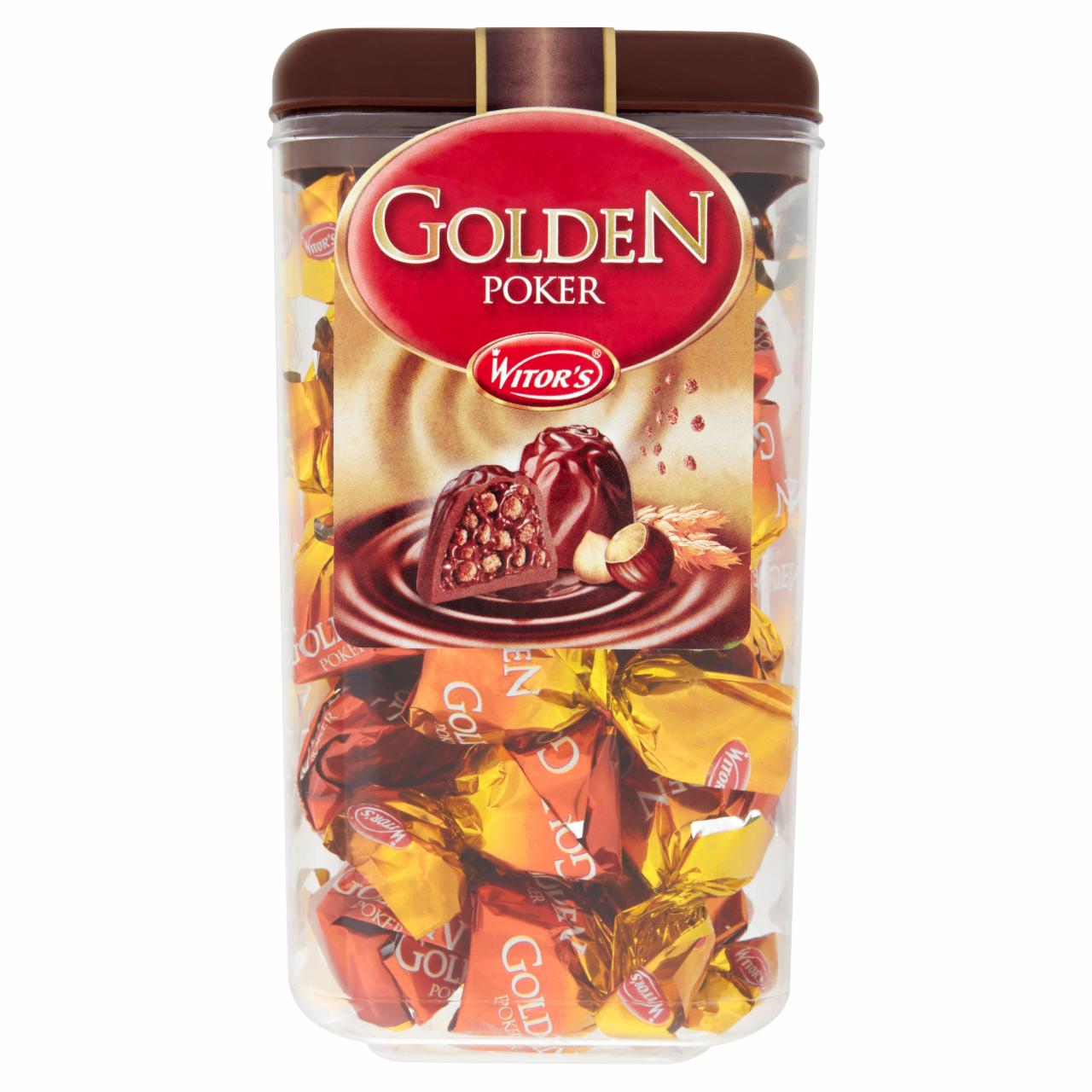 Képek - Witor's Golden Poker tejcsokoládé praliné mogyorós és ropogós gabonás krémmel töltve 350 g