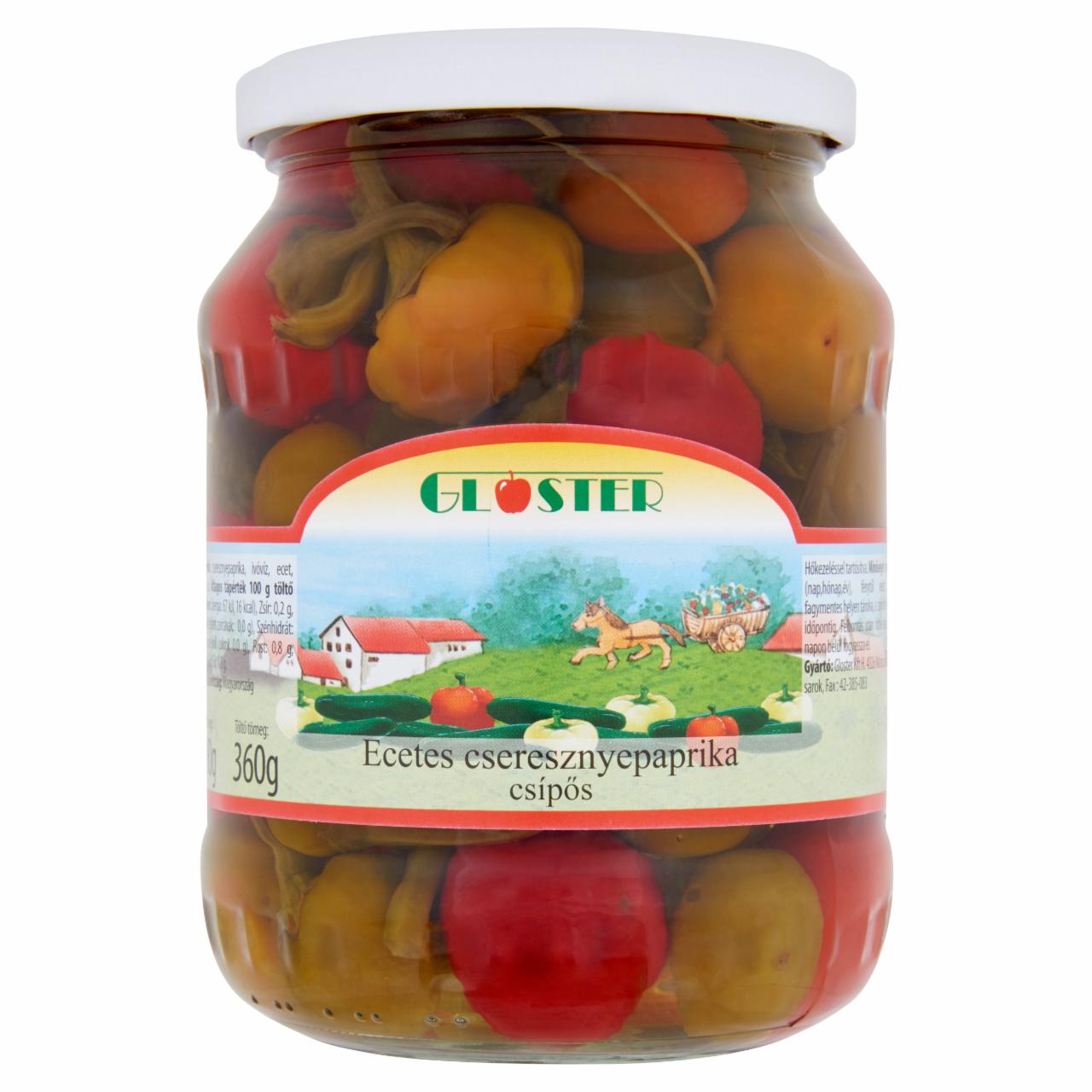 Képek - Gloster csípős ecetes cseresznyepaprika 680 g