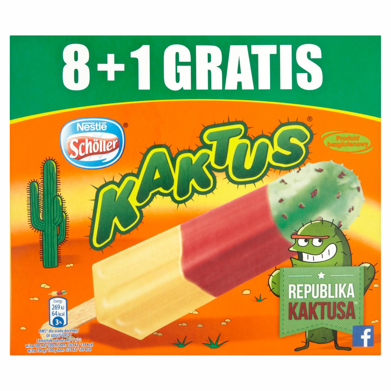 Képek - Nestlé Kaktus citromízű vizes jégkrém és epres gyümölcsjégkrém zöld bevonóval 405 ml