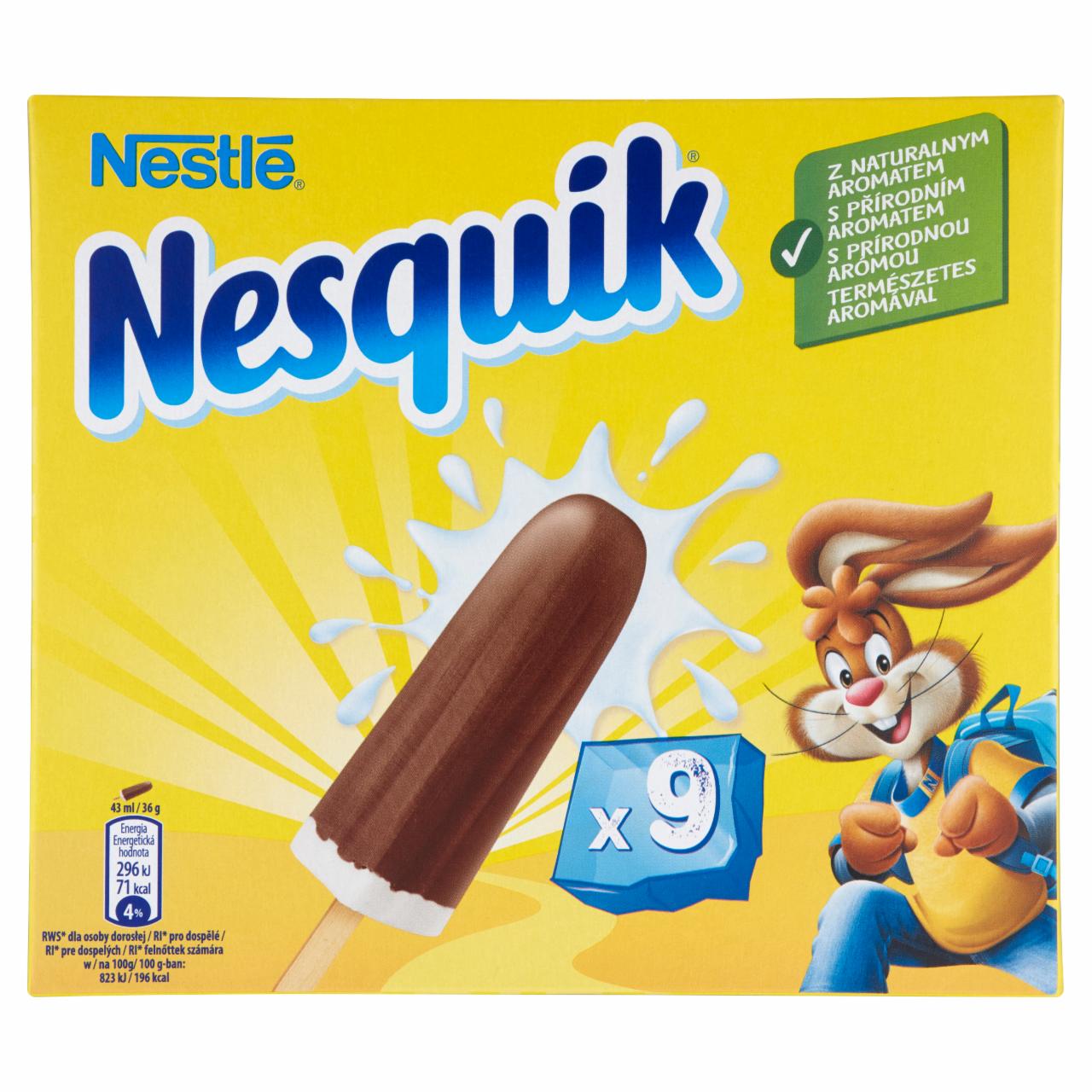 Képek - Nesquik kakaós jégkrém és vanília ízű jégkrém 9 db 387 ml