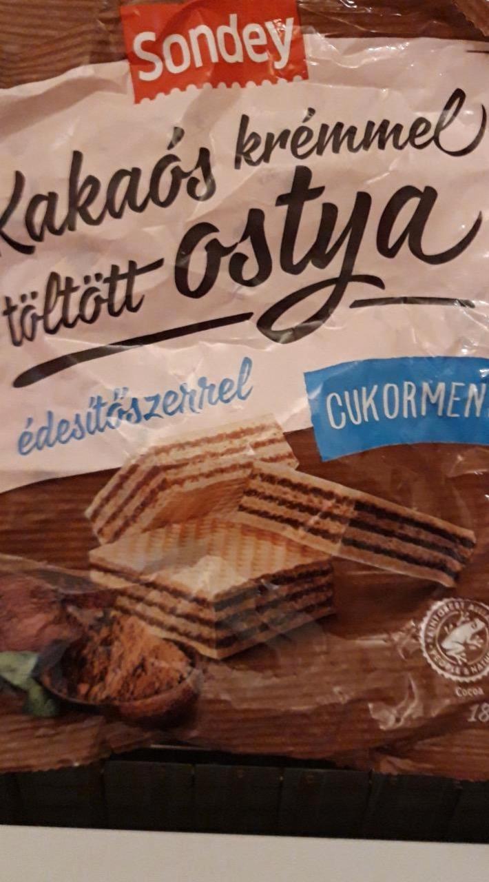 Képek - Kakaós krémmel töltött ostya édesítőszerrel, cukormentes Sondey