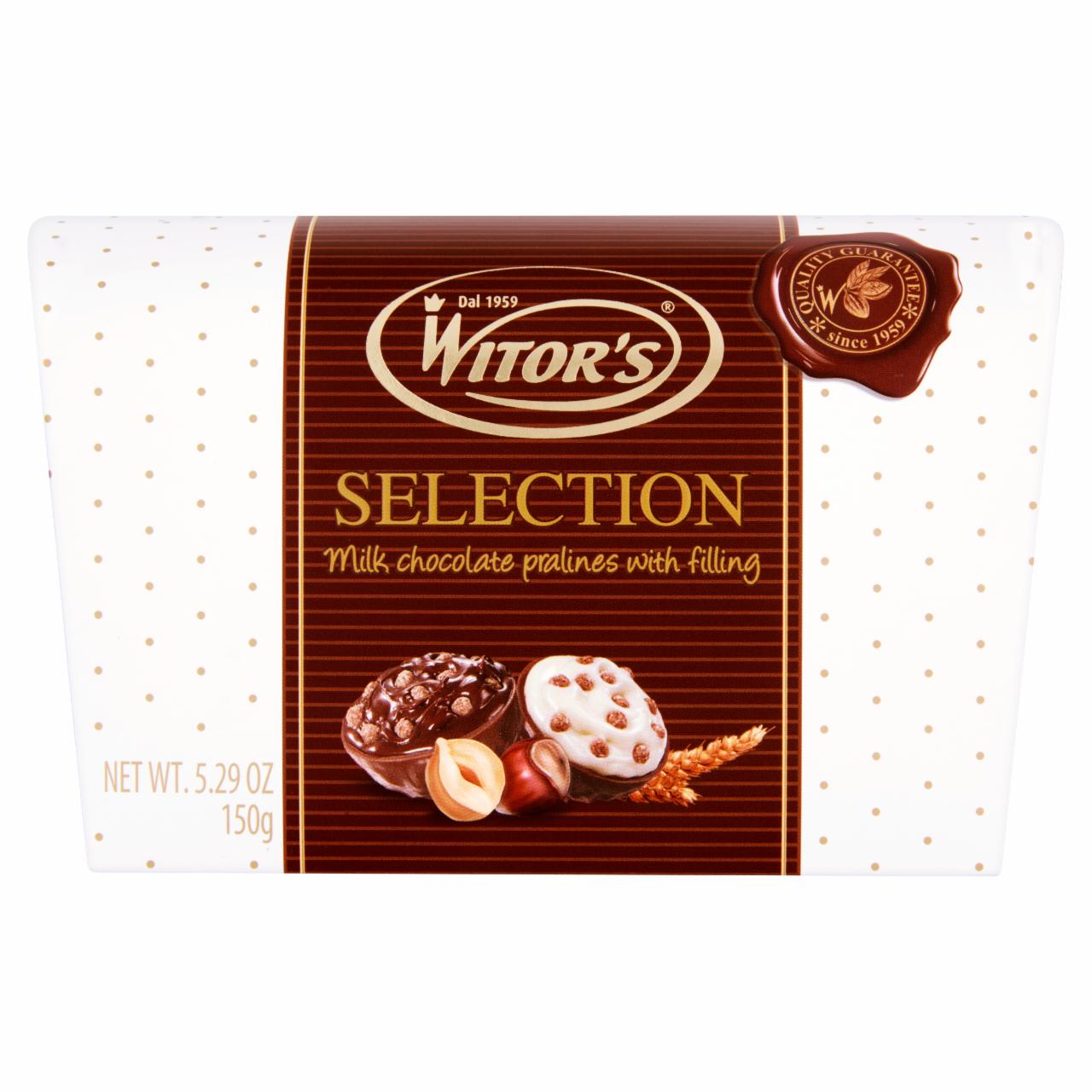 Képek - Witor's Selection vegyes tejcsokoládé praliné tejes krémtöltelékkel, mogyorós töltelékkel 150 g