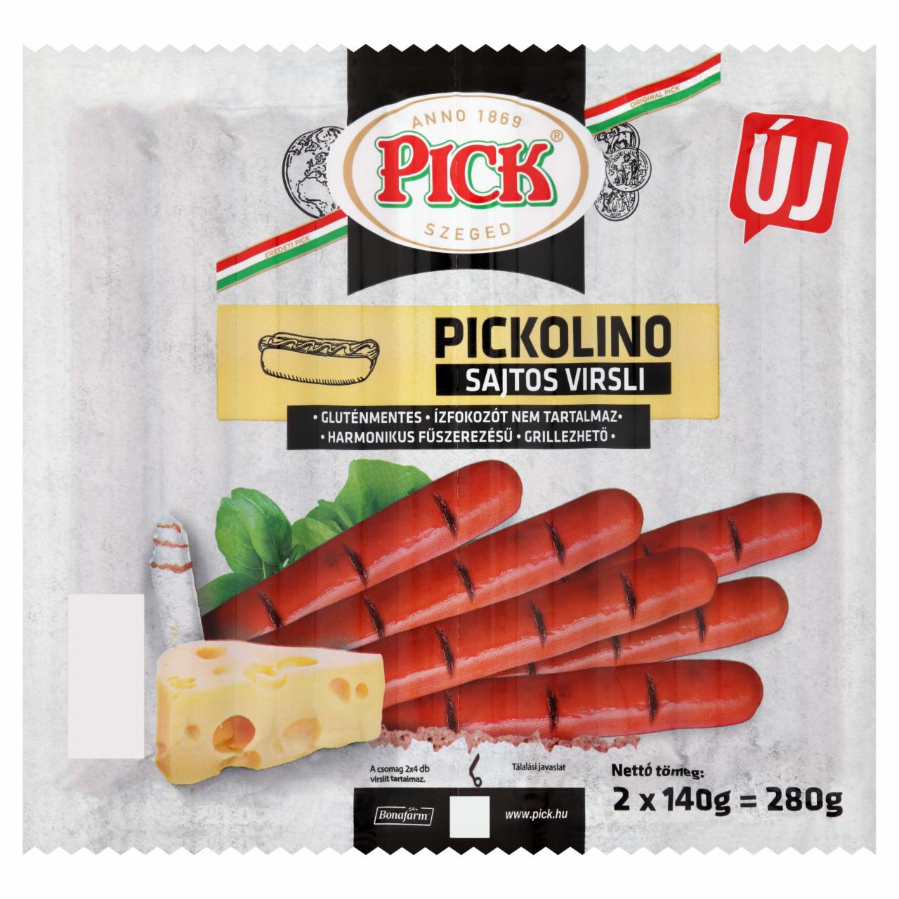 Képek - PICK Pickolino sajtos virsli sertéshúsból 2 x 140 g (280 g)