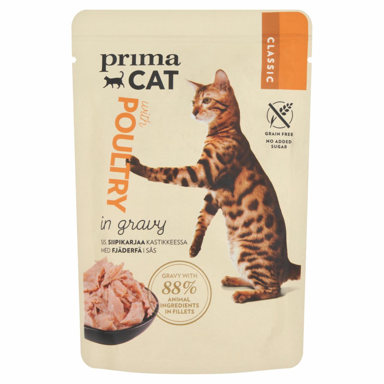 Képek - Prima Cat Classics Poultry teljes értékű állateledel felnőtt macskák számára 85 g