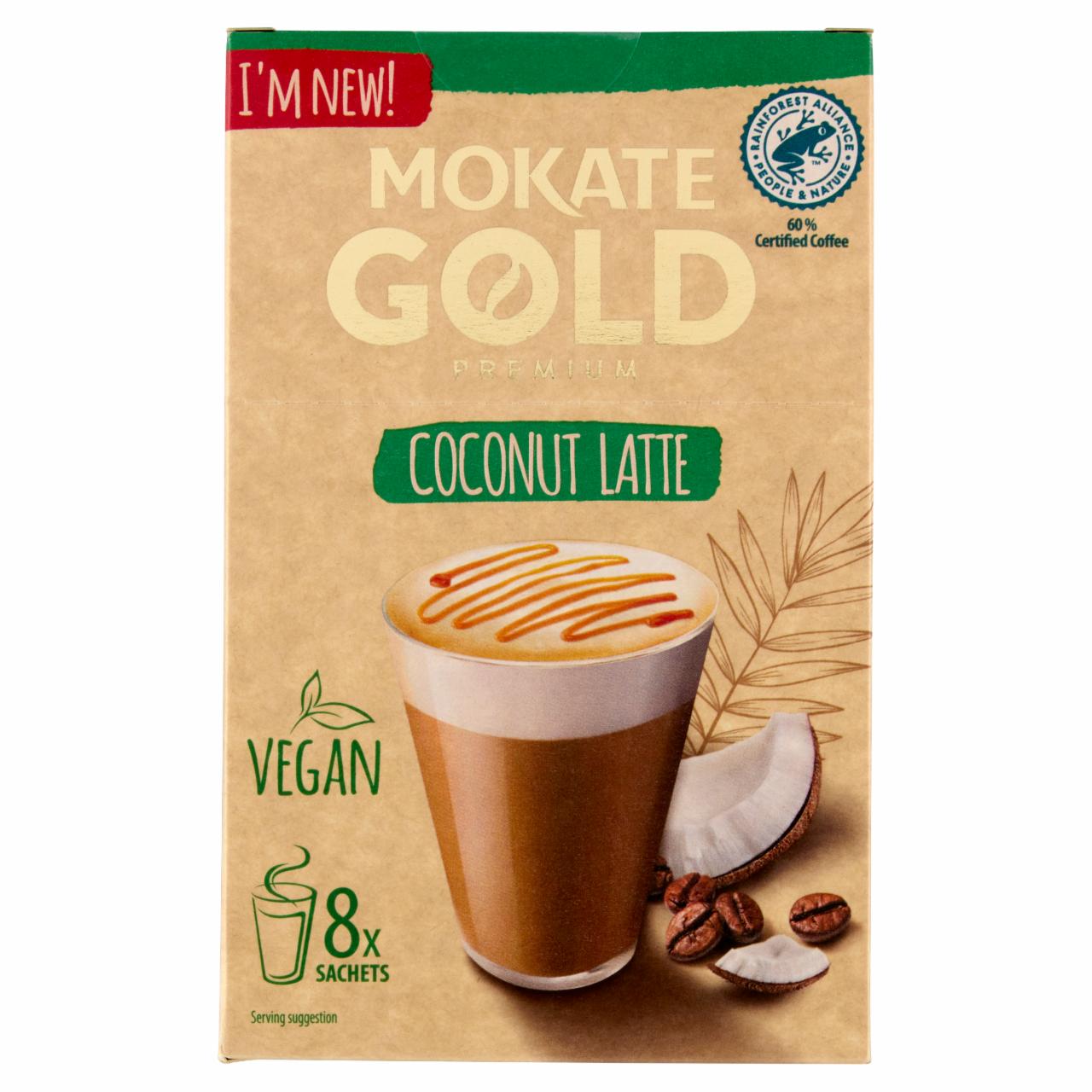 Képek - Mokate Gold Premium Coconut Latte instant kávépor keverék kókusztejjel 8 x 14 g (112 g)