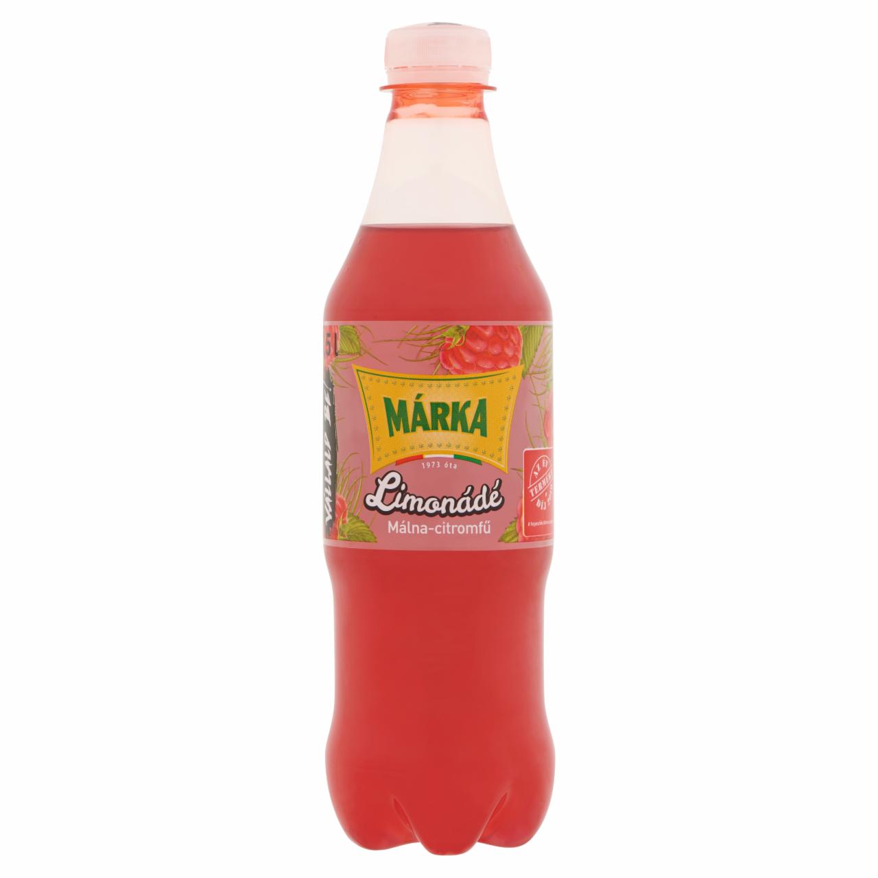 Képek - Márka Limonádé málna-citromfű ízű szénsavas üdítőital cukorral és édesítőszerekkel 0,5 l