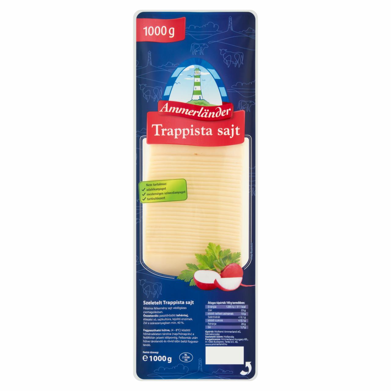 Képek - Ammerländer szeletelt trappista sajt 1000 g