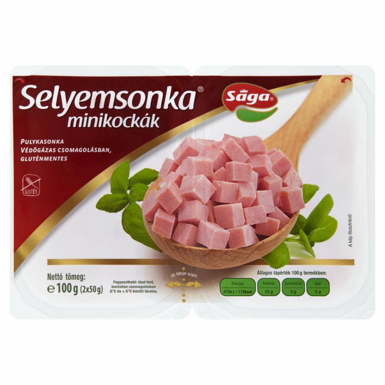 Képek - Sága selyemsonka minikockák 2 x 50 g