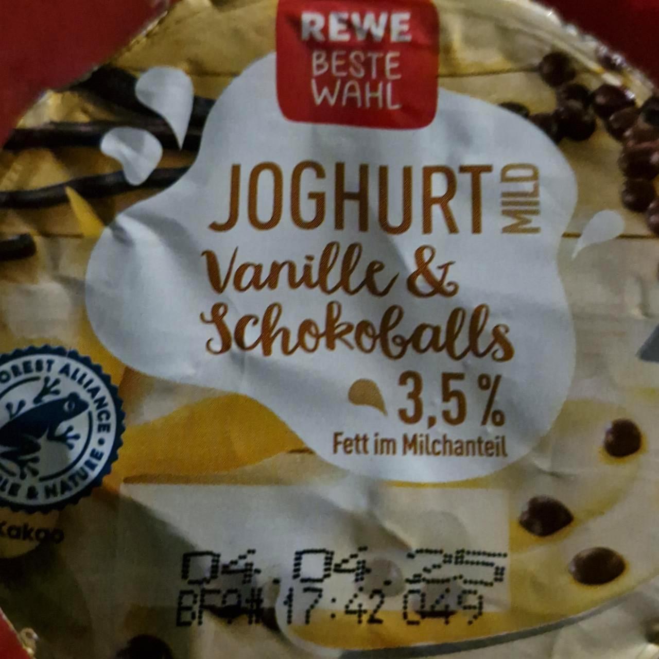 Képek - Joghurt mild Vanille & schokoballs 3,5% Rewe