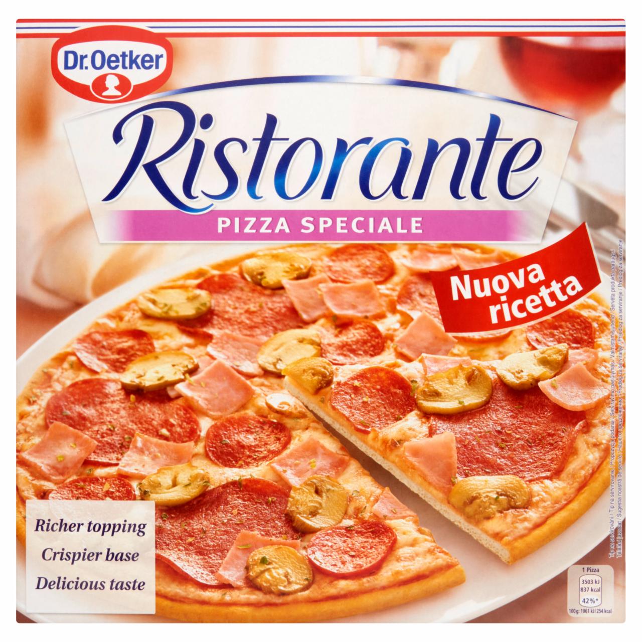 Képek - Dr. Oetker Ristorante Pizza Speciale gyorsfagyasztott pizza szalámival, gombával és sonkával 330 g