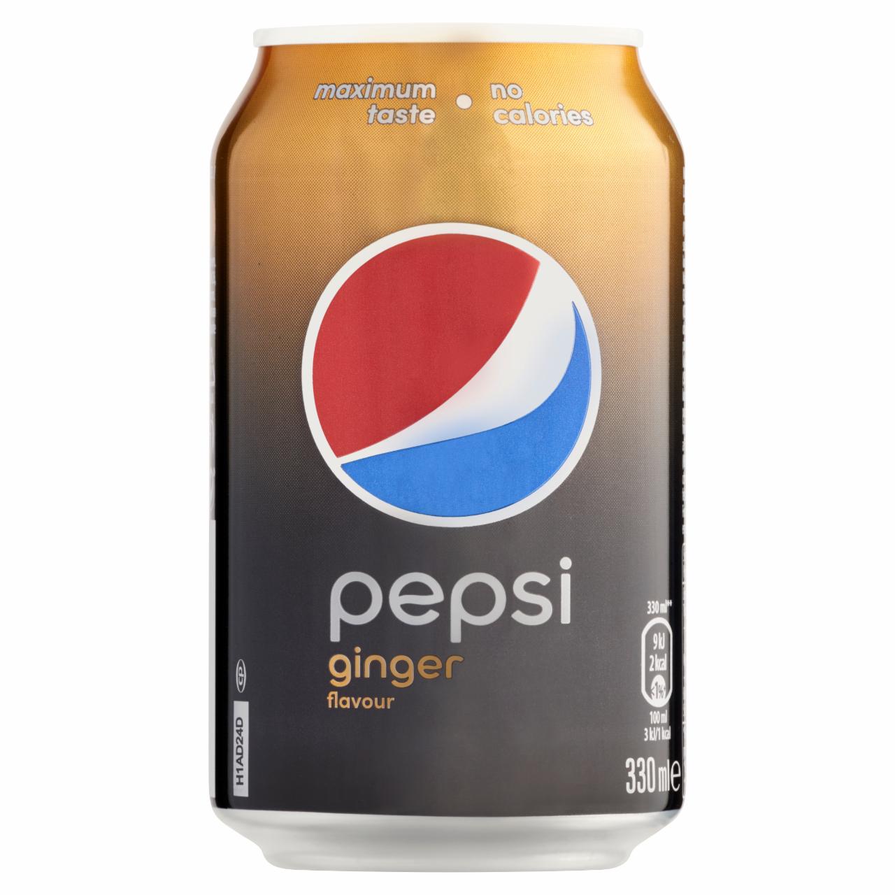 Képek - Pepsi Ginger colaízű energiamentes szénsavas üdítőital édesítőszerekkel gyömbér ízesítéssel 330 ml