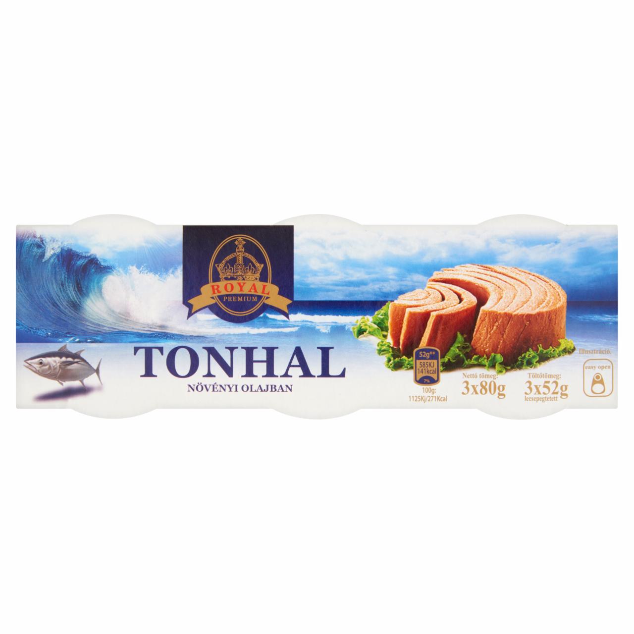 Képek - Royal tonhal növényi olajban 3 x 80 g