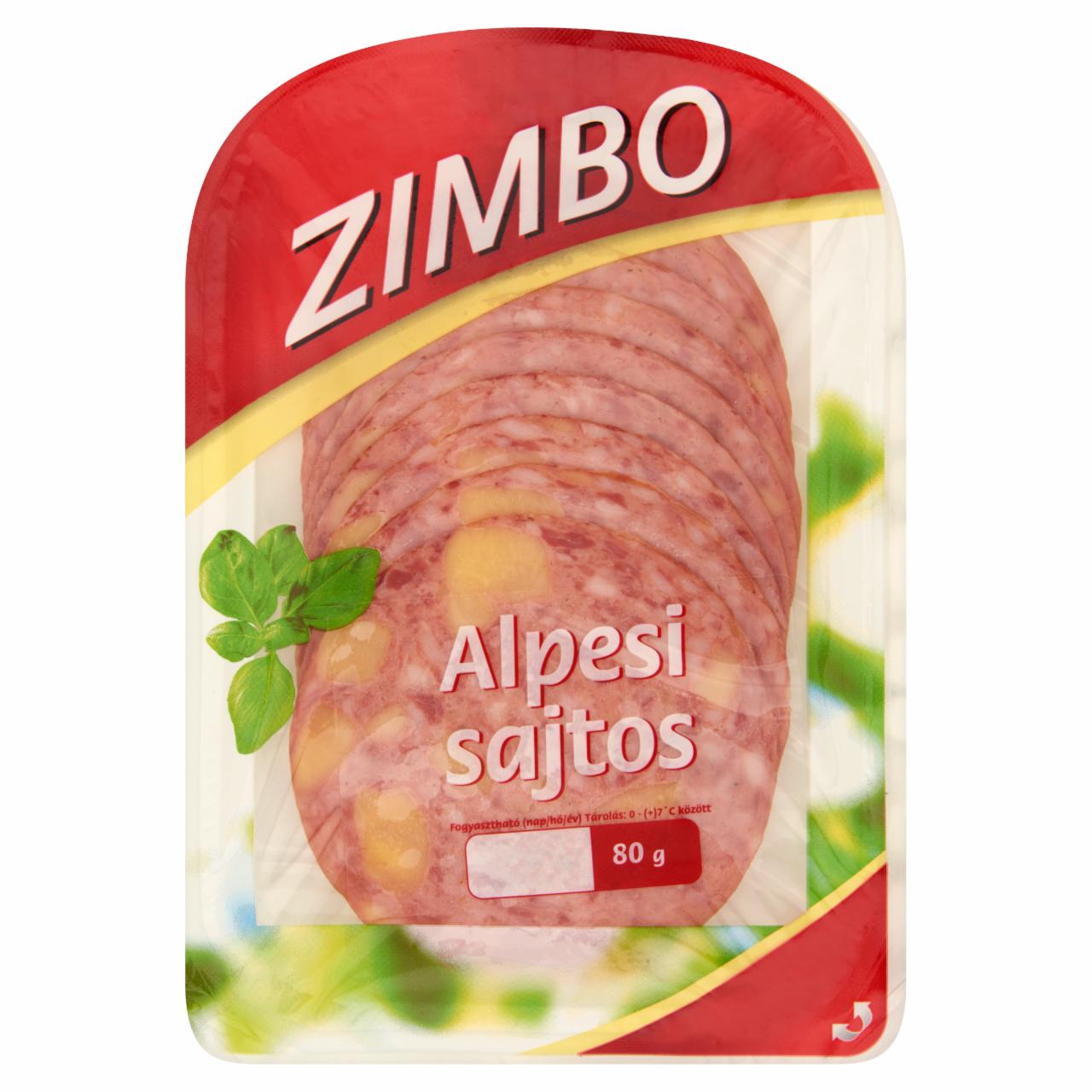 Képek - Zimbo főtt, füstölt, szeletelt alpesi sajtos 80 g