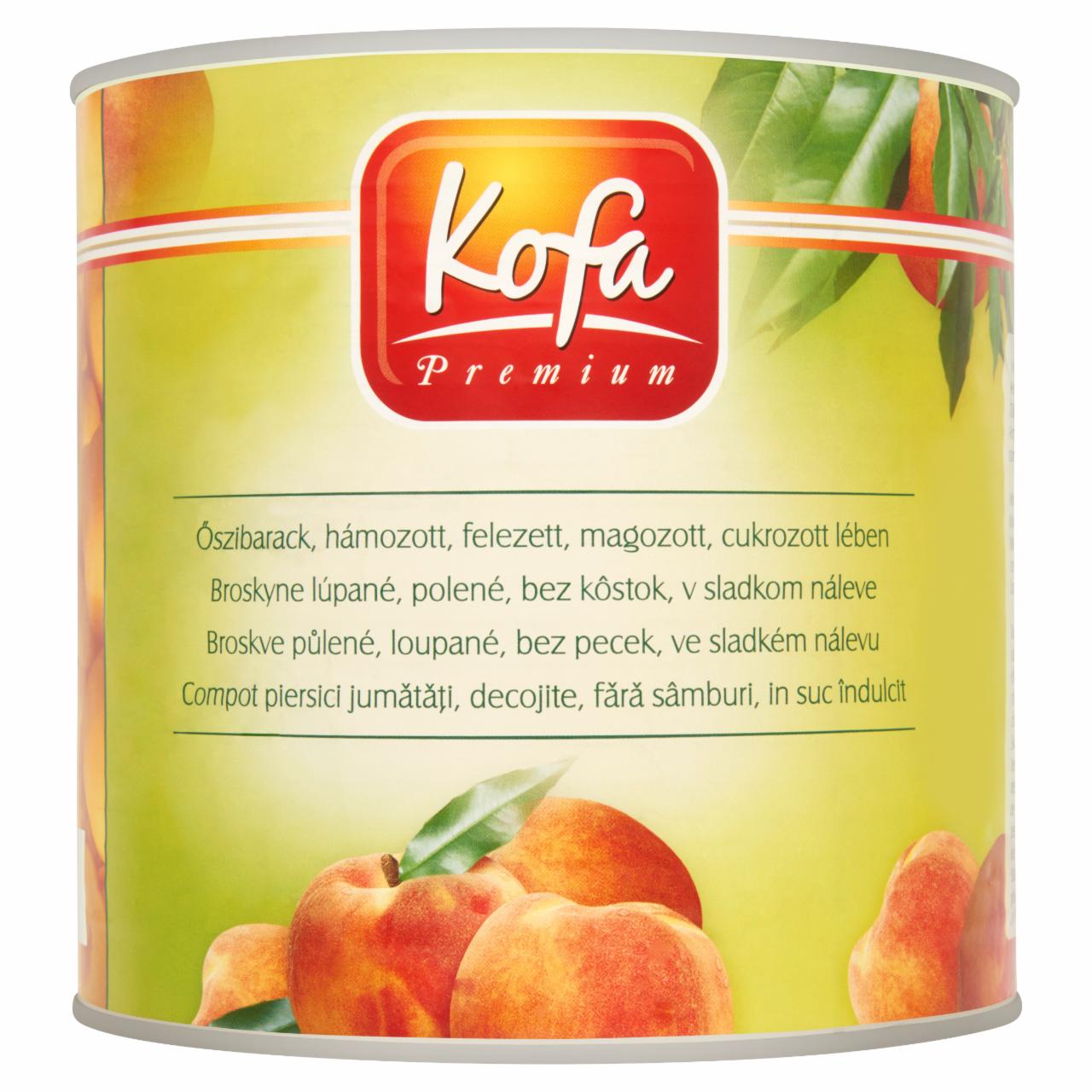 Képek - Kofa Premium hámozott, felezett, magozott őszibarack cukrozott lében 2600 g