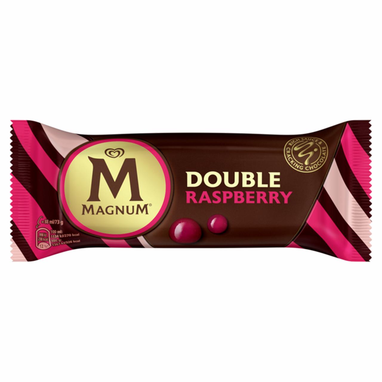 Képek - Magnum Double Raspberry málnás jégkrém málnás szósszal és tejcsokoládé bevonattal 88 ml