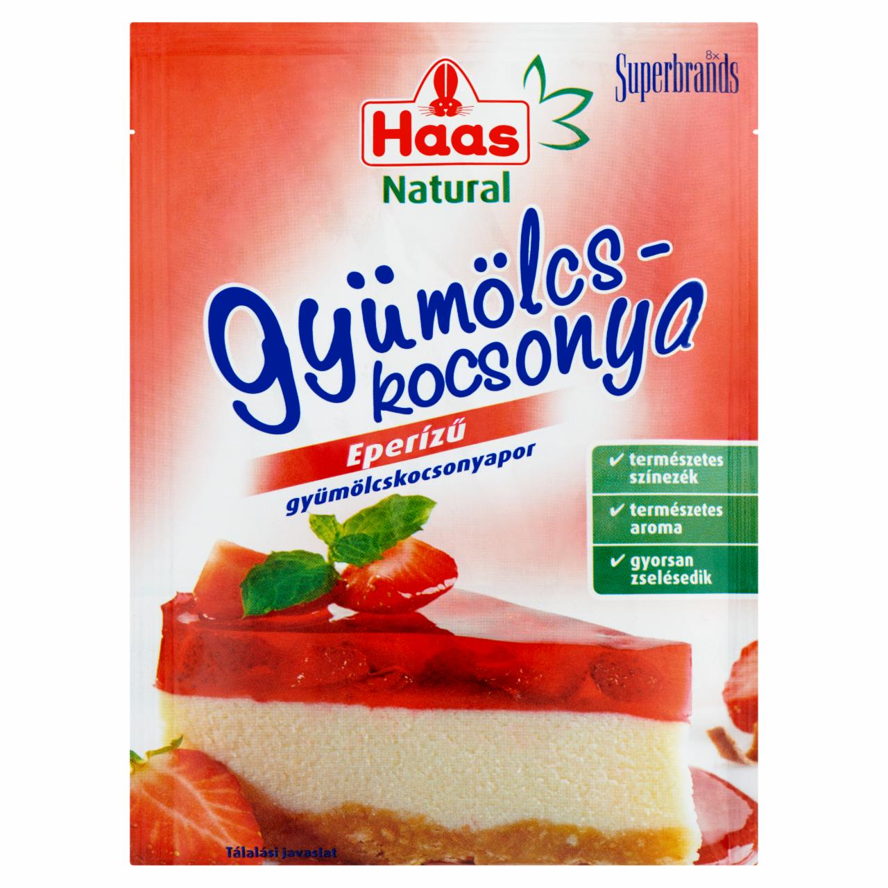 Képek - Haas Natural eperízű gyümölcskocsonyapor 60 g