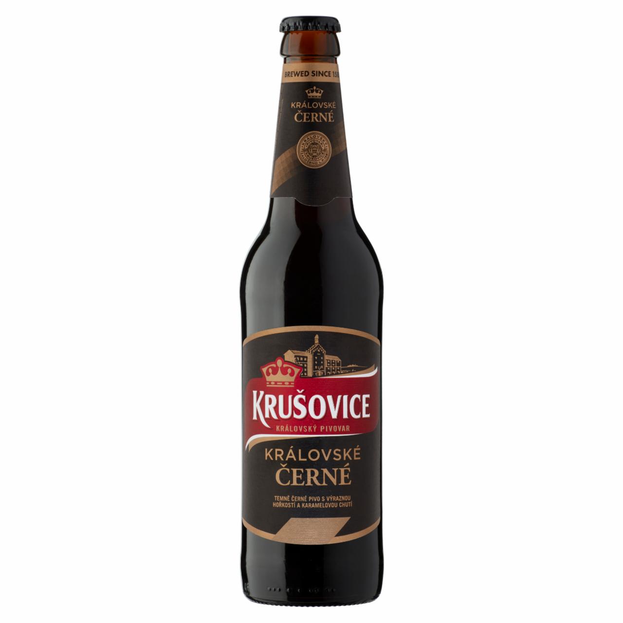 Képek - Krušovice Černé eredeti cseh import barna sör 3,8% 0,5 l üveg