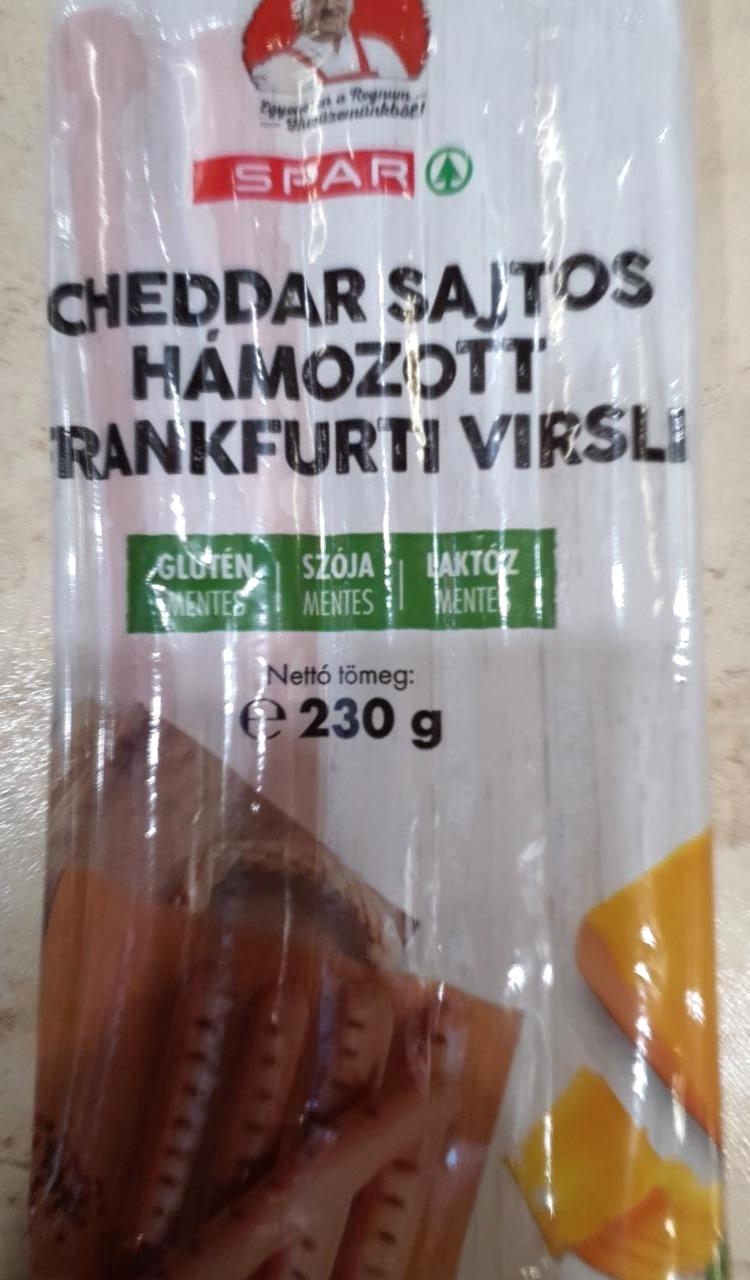 Képek - Cheddar sajtos hámozott frankfurti virsli Spar