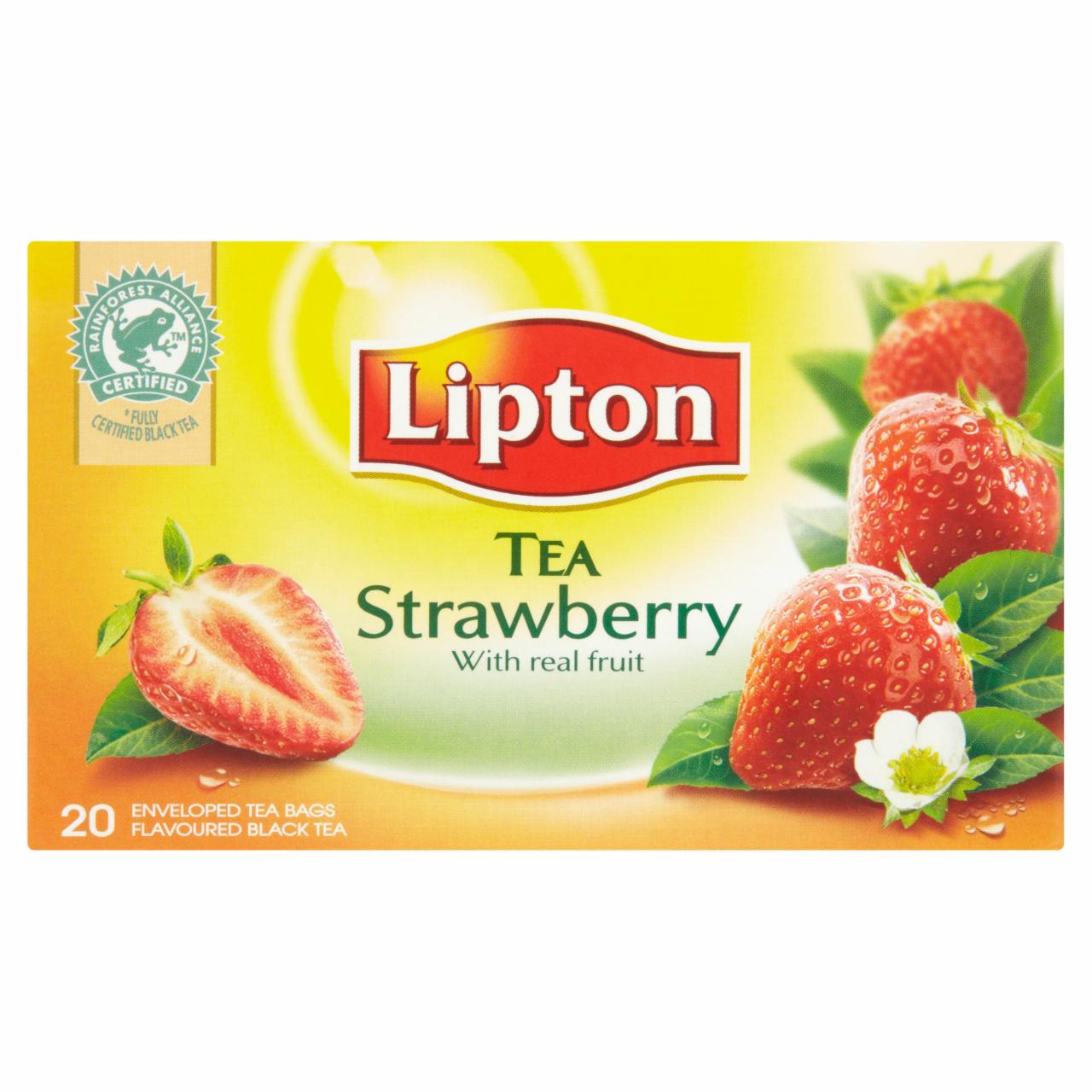 Képek - Lipton eper ízesítésű fekete tea 20 filter 32 g