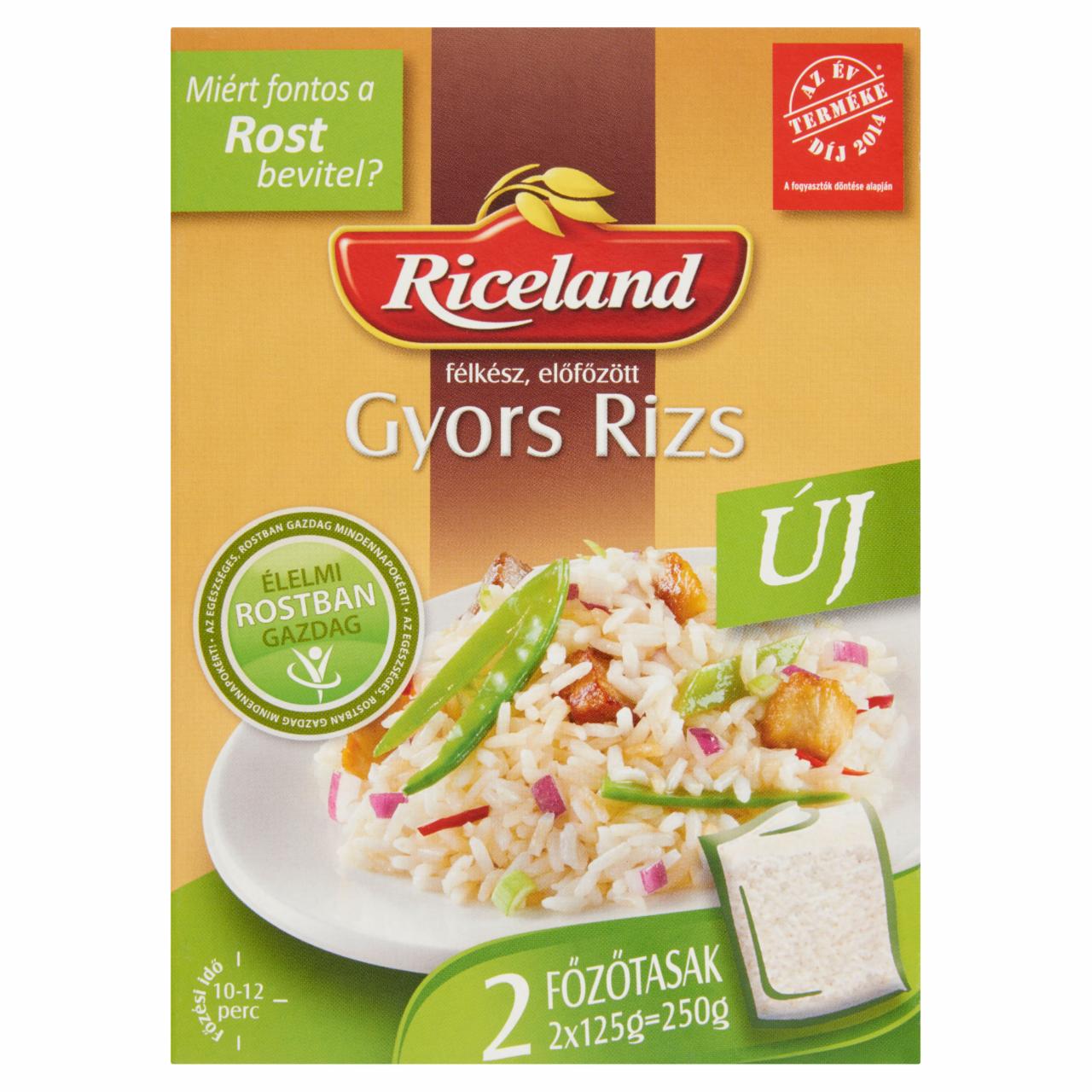 Képek - Riceland Élelmi Rostban Gazdag Gyors rizs félkész előfőzött 2 x 125 g