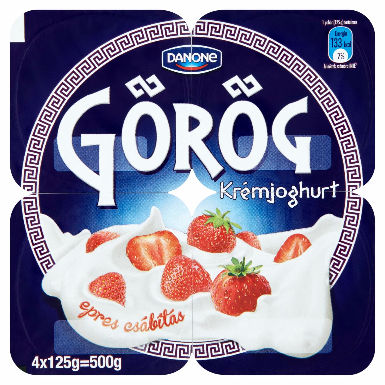 Képek - Danone Görög Epres Csábítás epres krémjoghurt 4 x 125 g