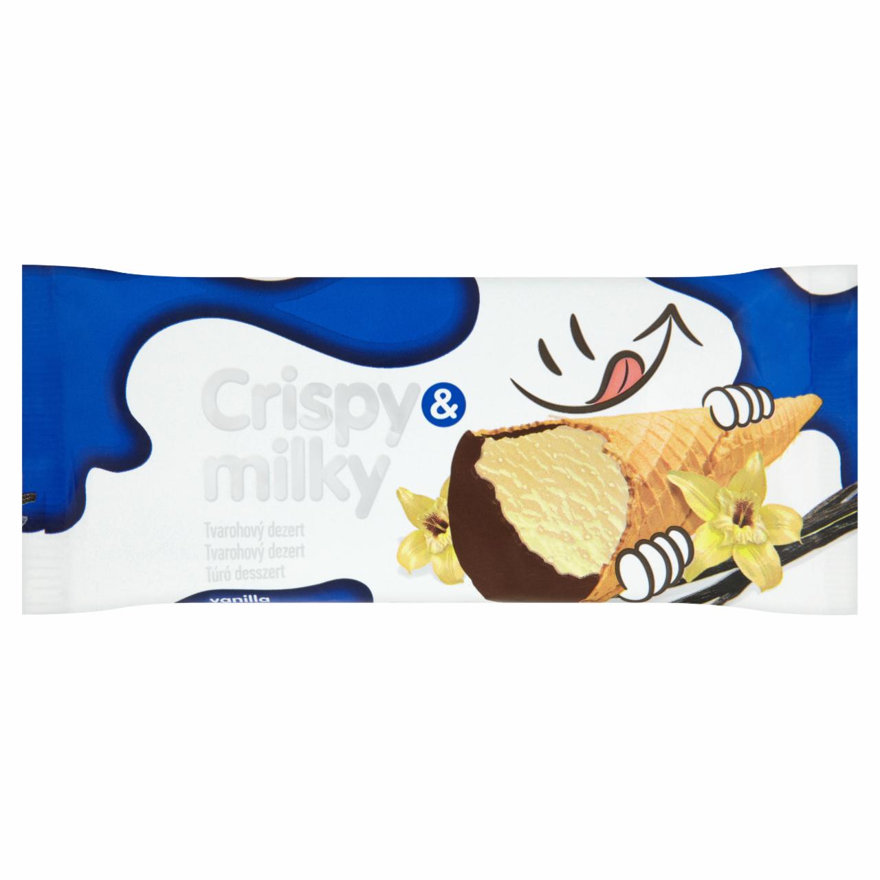 Képek - Crispy & Milky vanília ízesítésű túró desszert ostya tölcsérben 43 g