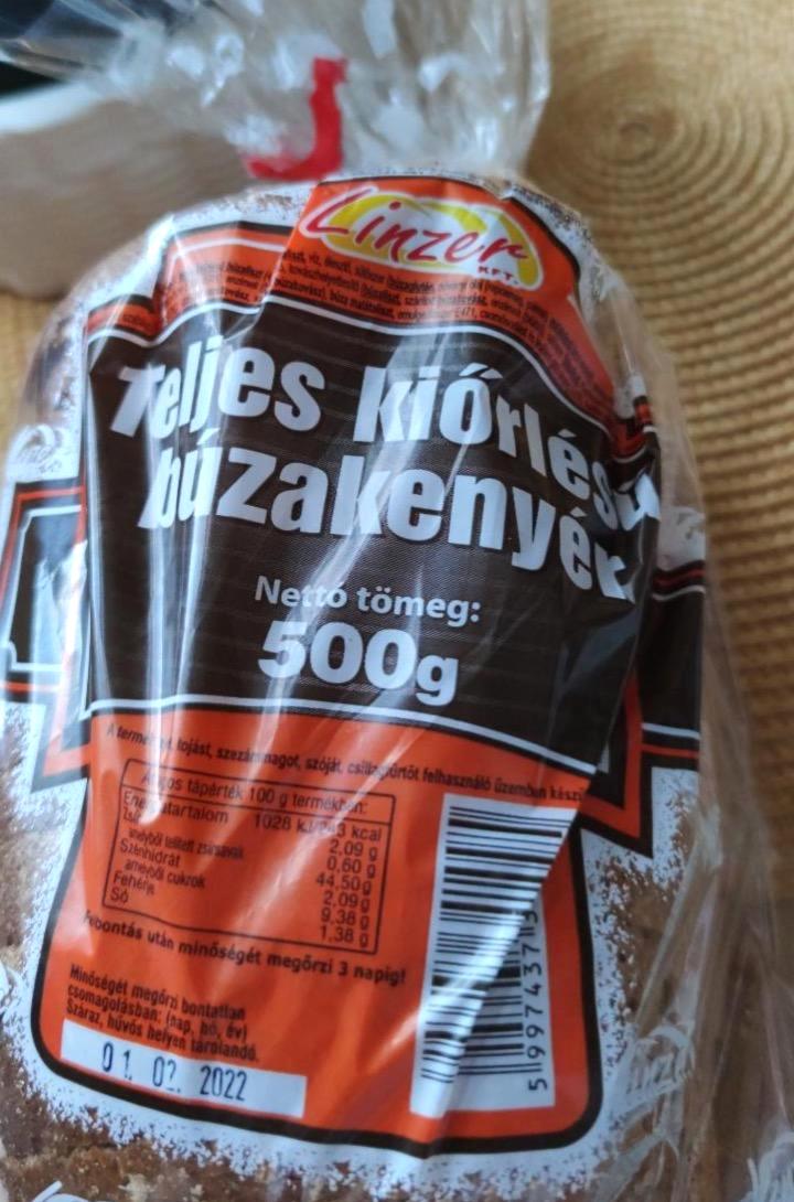 Képek - Teljes kiőrlésű búzakenyér Linzer