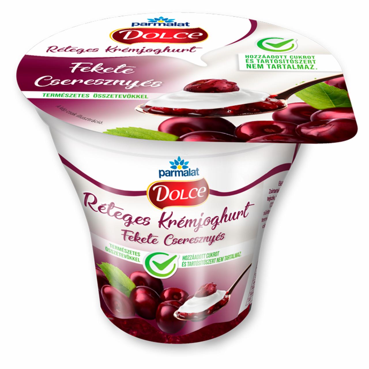 Képek - Parmalat Dolce fekete cseresznyés réteges krémjoghurt 180 g