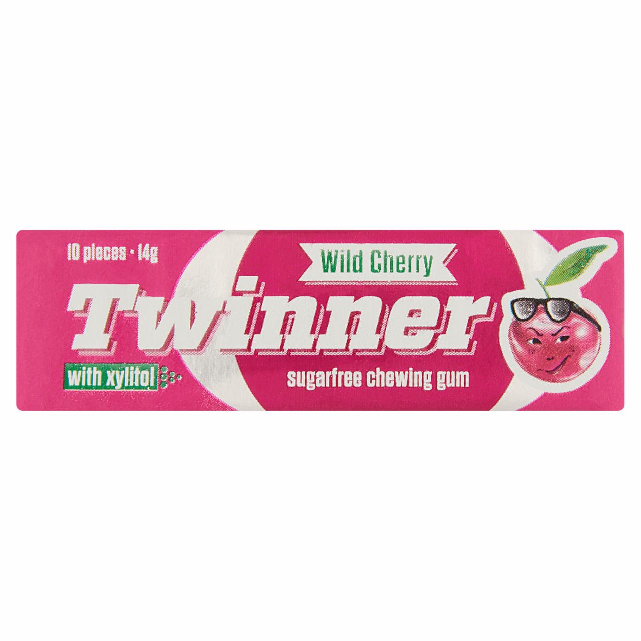 Képek - Twinner Wild Cherry cseresznye ízesítésű cukormentes rágógumi édesítőszerekkel 14 g