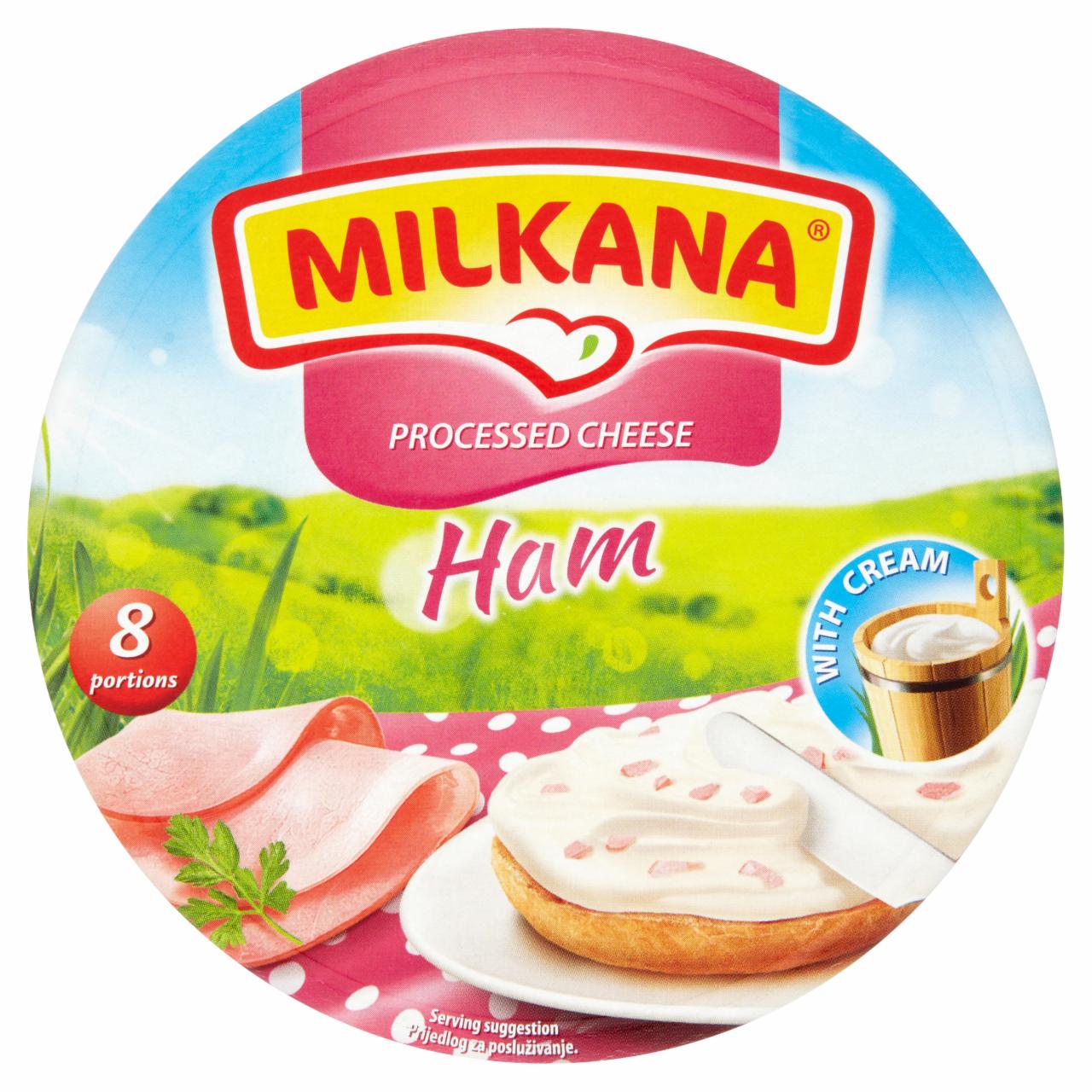 Képek - Milkana sonkás kenhető, ömlesztett sajt 8 db 140g