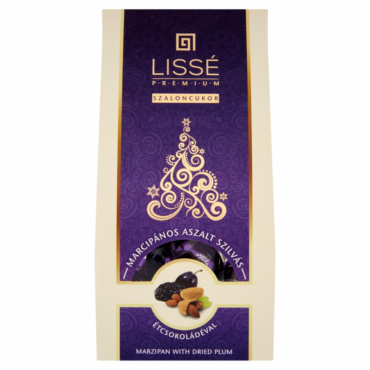 Képek - Lissé Premium étcsokoládéval mártott marcipános-szilvás szaloncukor 310 g