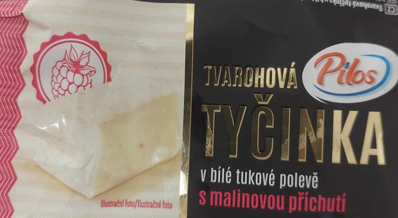 Képek - Tvarohová tyčinka v bílé tukové poleve s malinovou príchutí Pilos