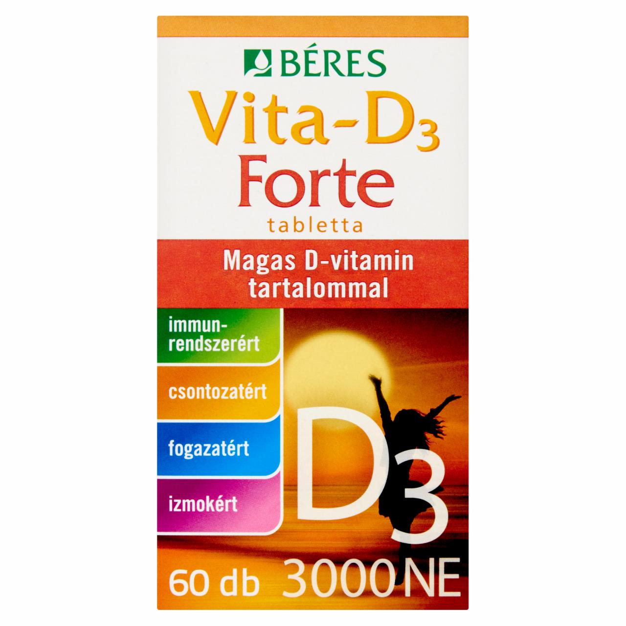 Képek - Béres Vita-D₃ Forte 3000 NE tabletta 60 db 10,2 g