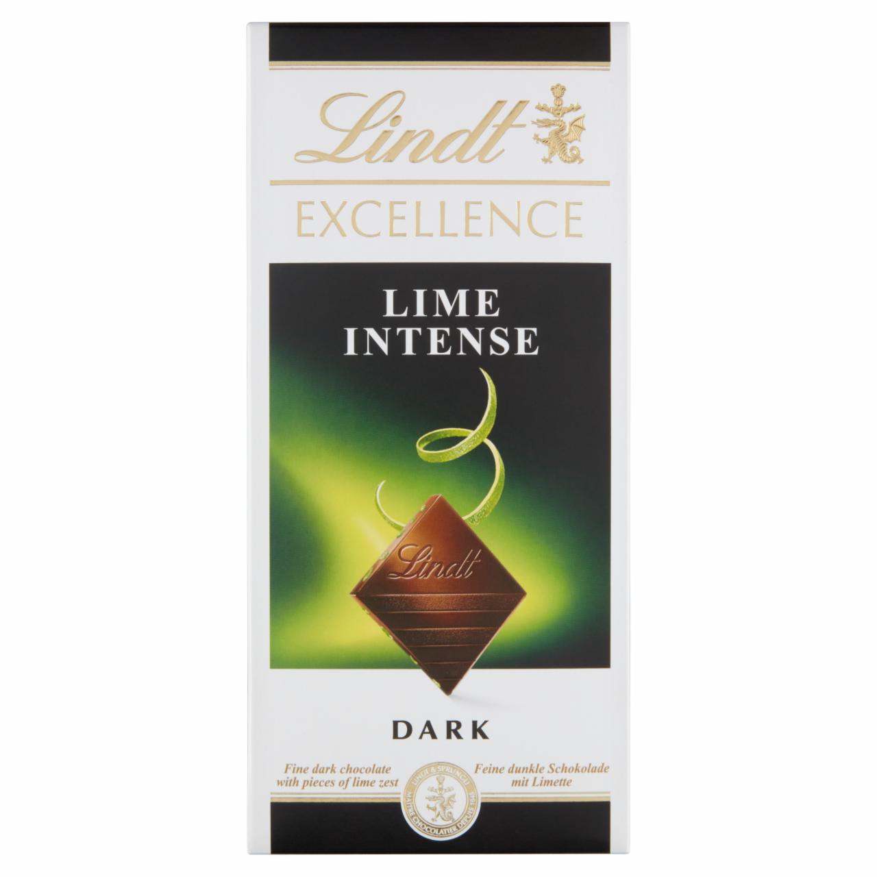 Képek - Lindt Excellence Lime Intense étcsokoládé zöldcitrommal 100 g