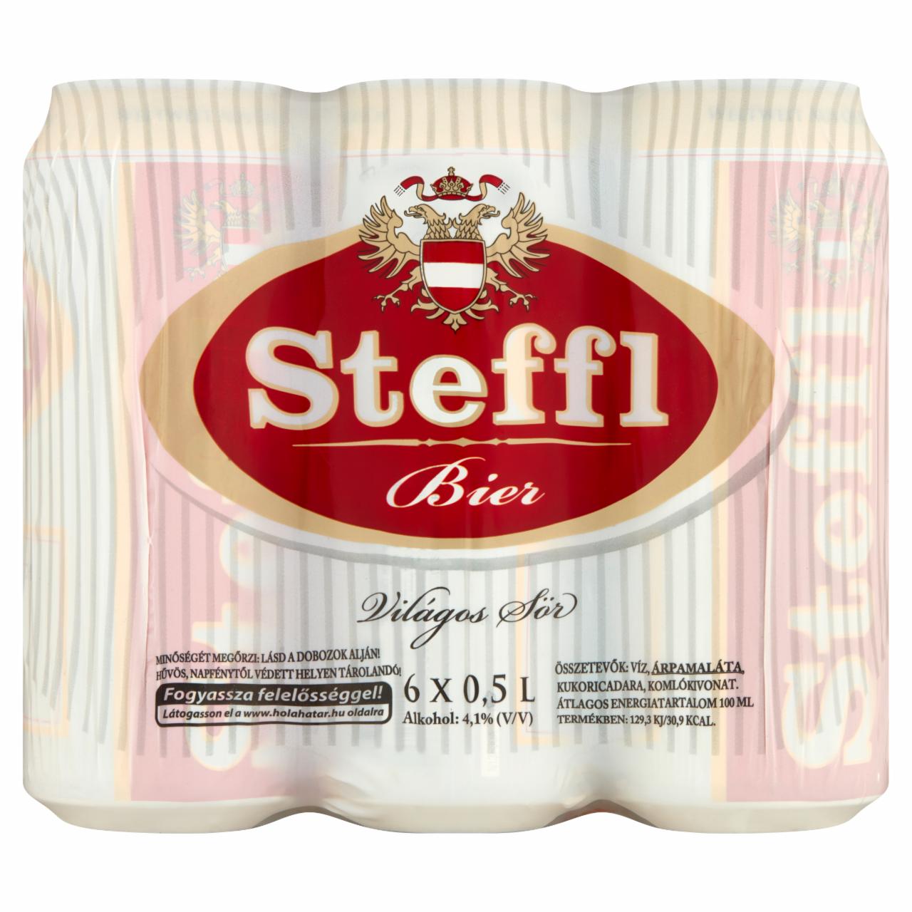 Képek - Steffl világos sör 4,1% 6 x 0,5 l doboz