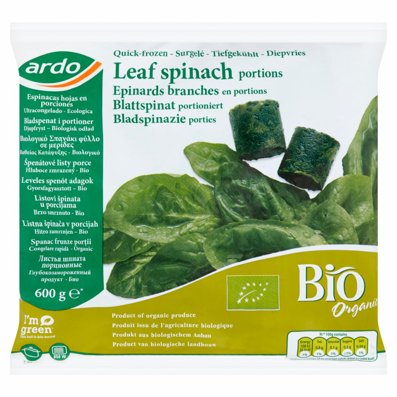 Képek - Leaf spinach portions (gyorsfagyasztott BIO leveles spenót adagok) Ardo