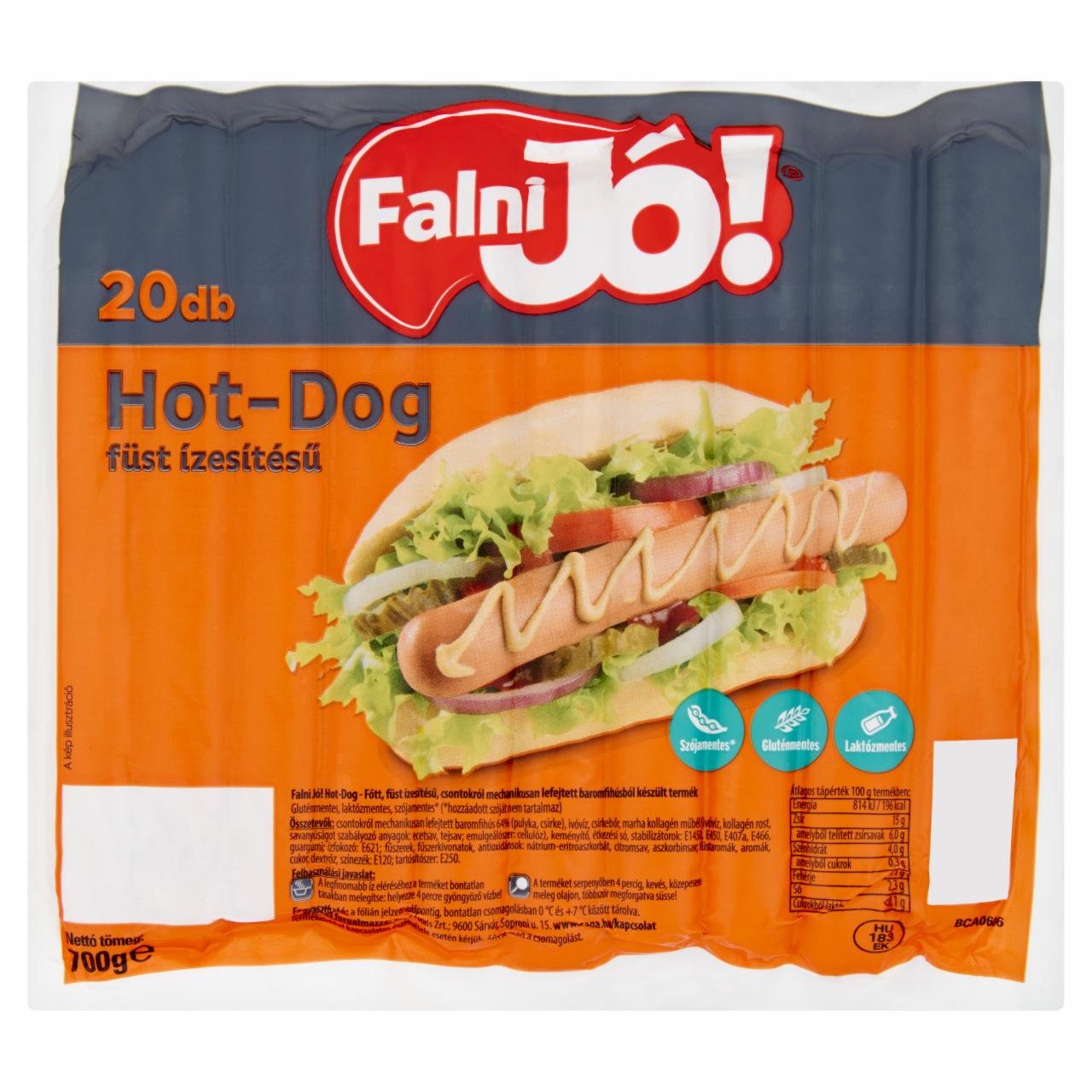 Képek - Falni Jó! füst ízesítésű hot-dog 20 db 700 g