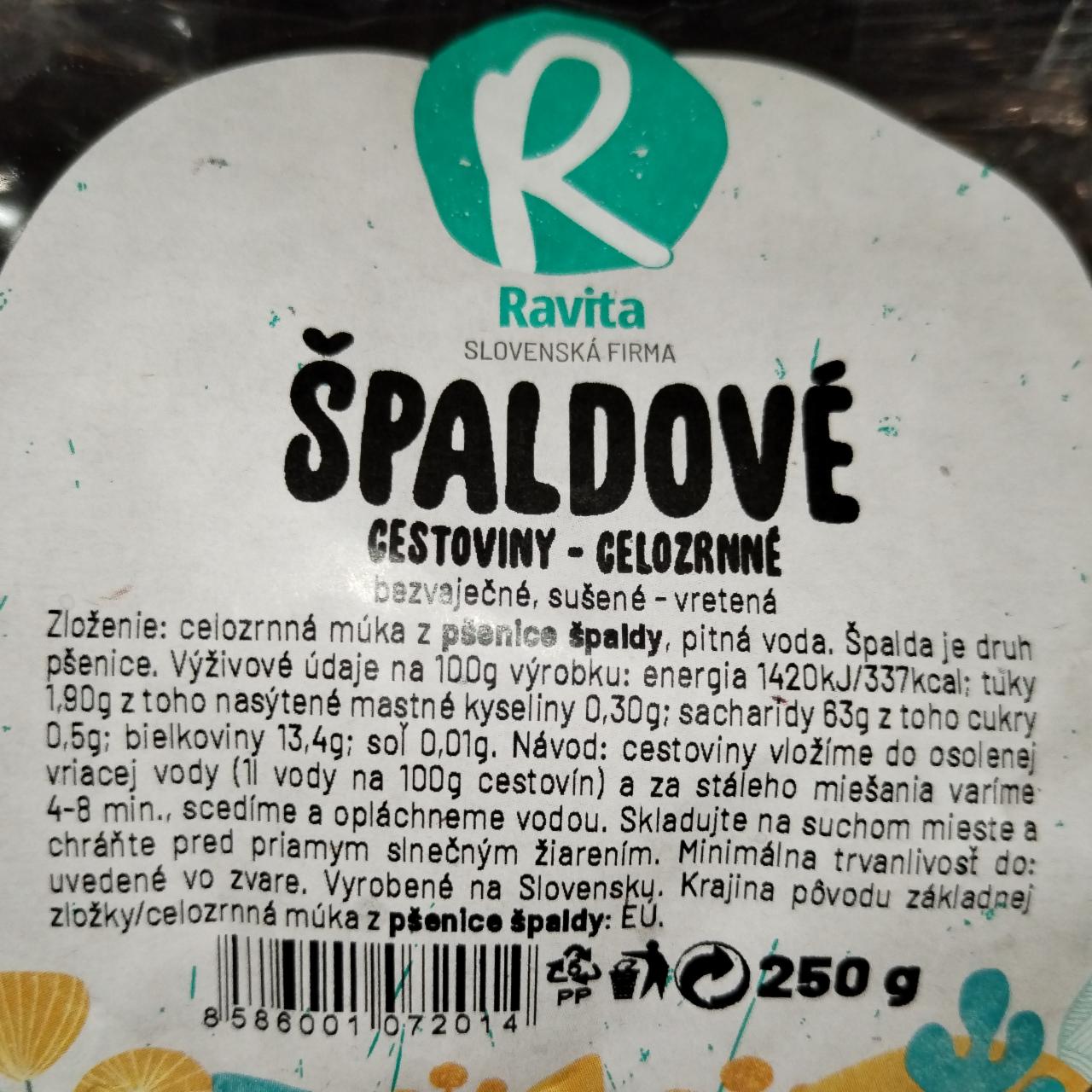 Képek - Špaldové cestoviny celozrnné Ravita