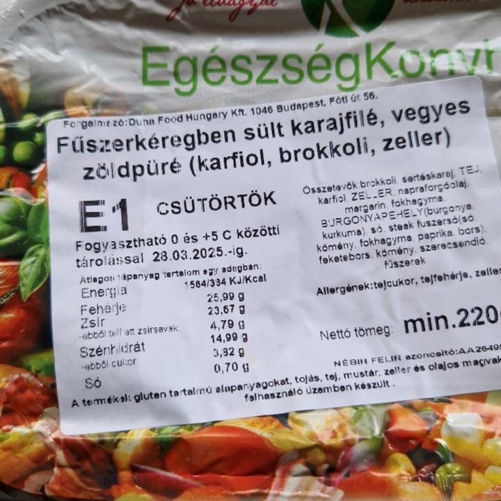 Képek - Fűszerkéregben sült karajfilé vegyes zöldpüré EgészségKonyha