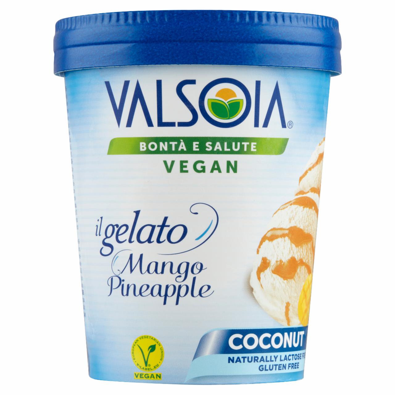 Képek - Valsoia vegán mangó-ananász ízű jégkrém 600 ml 