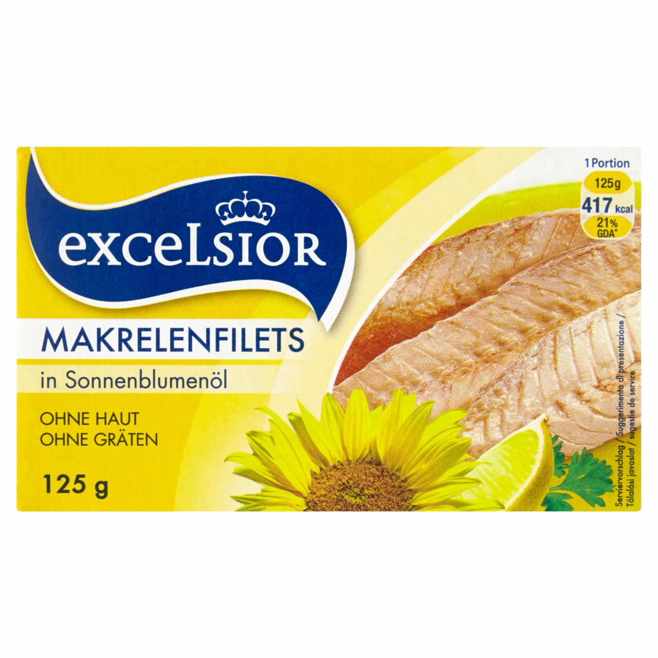 Képek - Excelsior makrélafilé napraforgó olajban 125 g