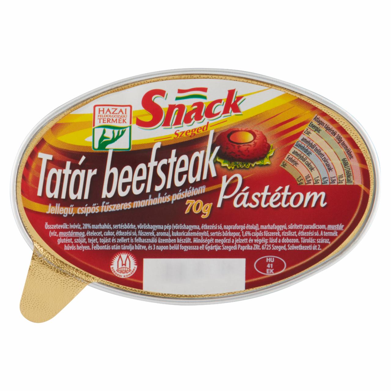 Képek - Snack Szeged tatár beefsteak pástétom 70 g