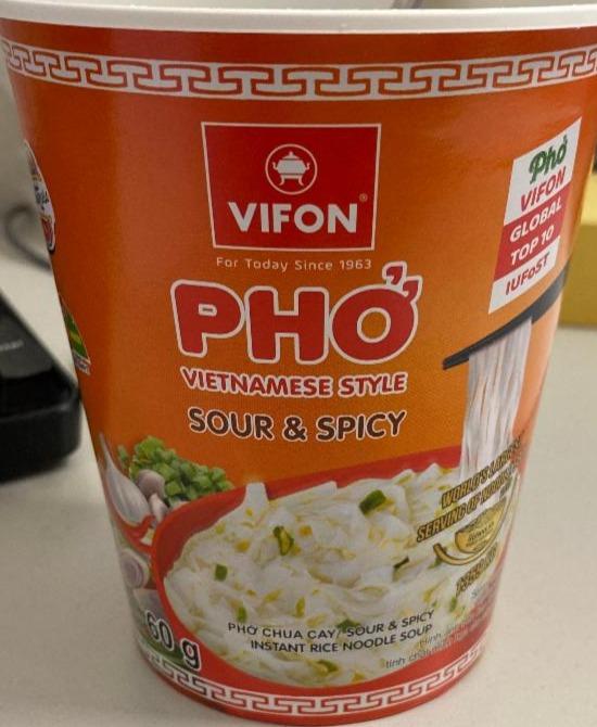 Képek - Pho chua cay csípős-savanyú ízesítésű instant tésztás leves pohárban  (csípős) Vifon