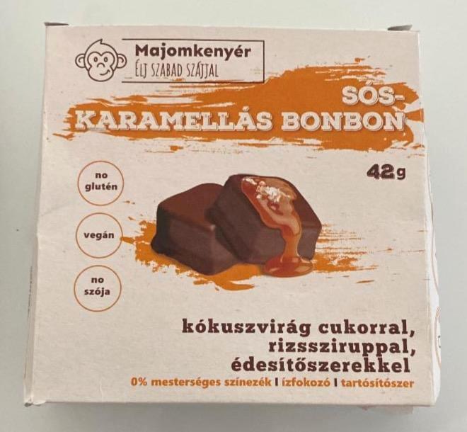 Képek - Majomkenyér vegán sós-karamellás bonbon kókuszvirág cukorral, rizssziruppal, édesítőszerekkel 42 g