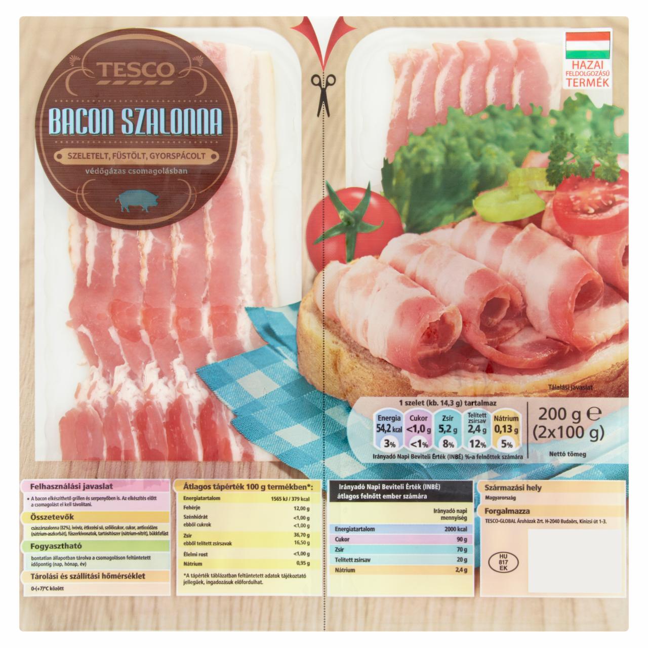 Képek - Szeletelt bacon szalonna Tesco