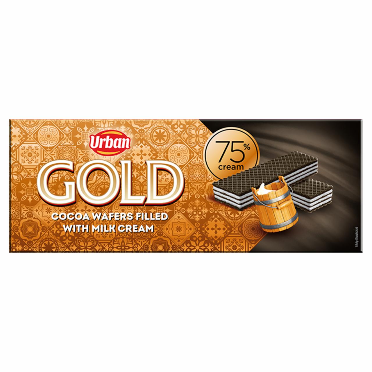 Képek - Urban Gold tejes krémmel töltött kakaós ostya 175 g