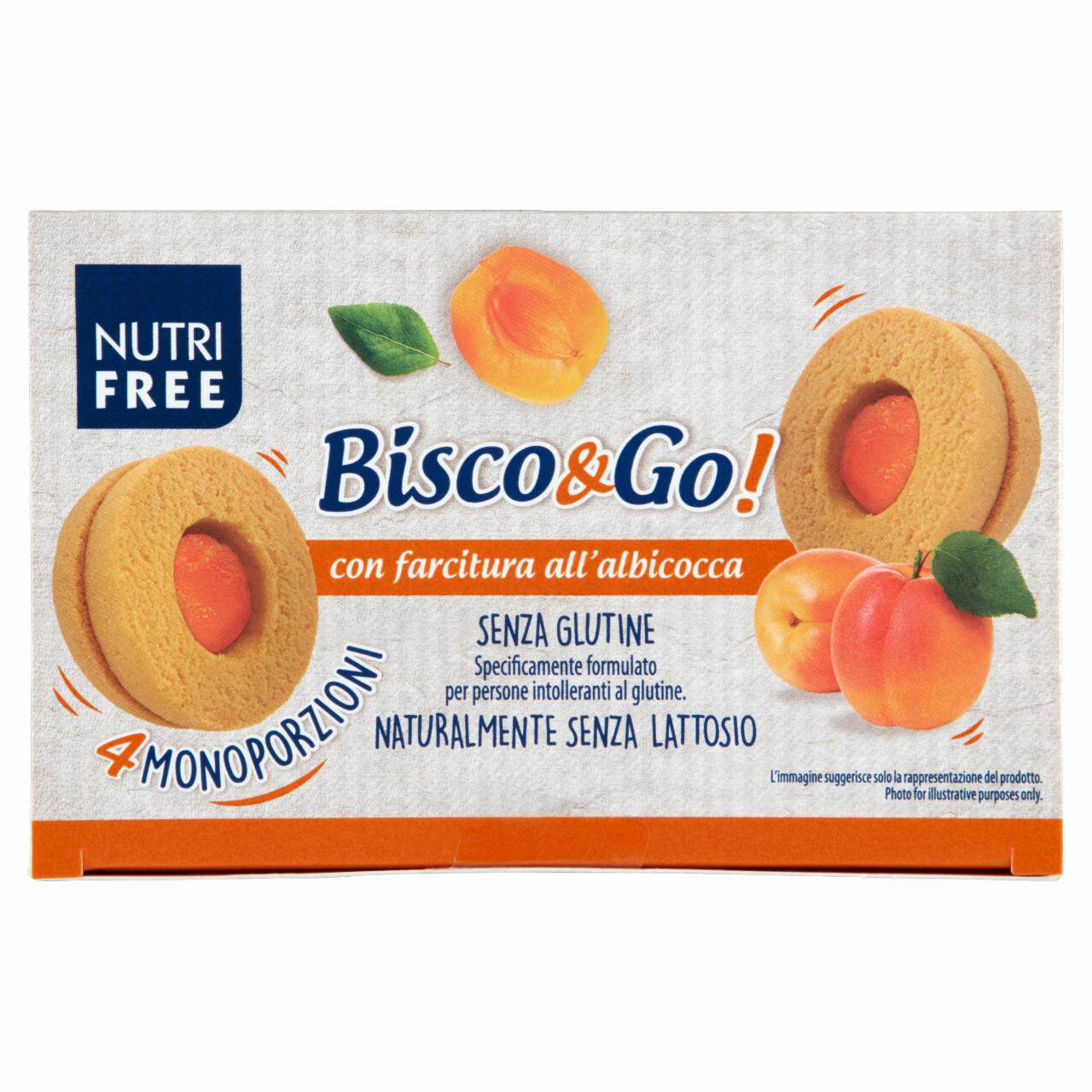 Képek - NutriFree Bisco&Go! gluténmentes linzer kajszibarackos töltelékkel 4 x 40 g (160 g)
