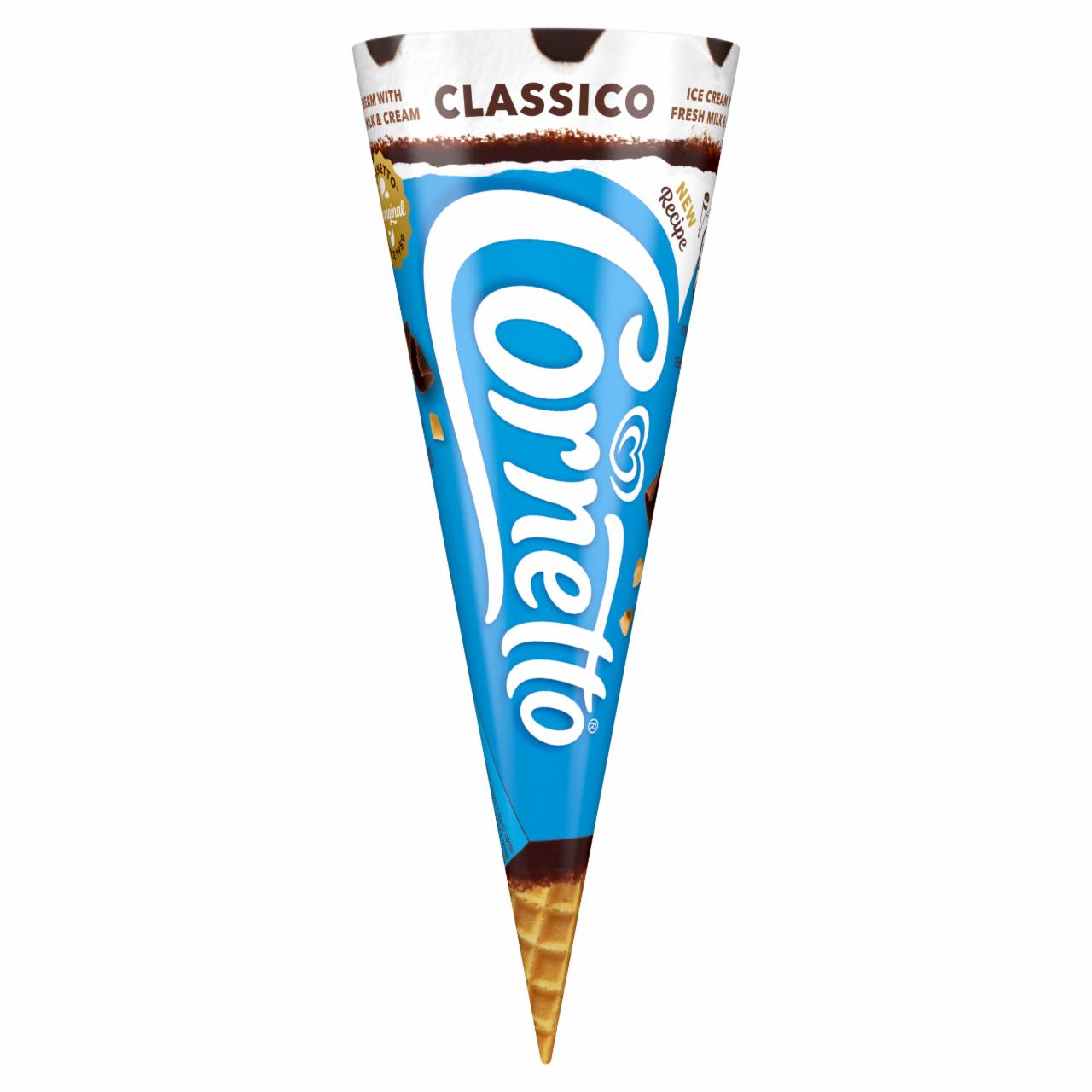 Képek - Cornetto Classico vanília ízű tejjégkrém kakaós bevonatú ostyatölcsérben 125 ml